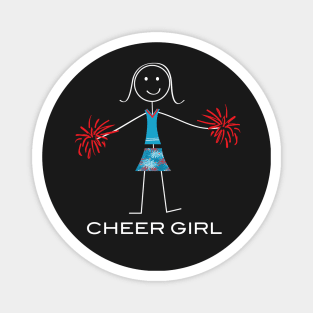 Funny Womens Cheer Girl Illustration Magnet